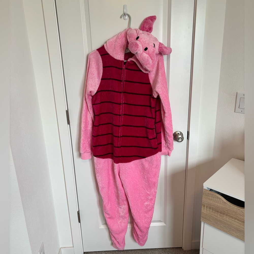 Piglet Onesie Costume Unisex Adult Jumpsuit - Picture 3 of 4